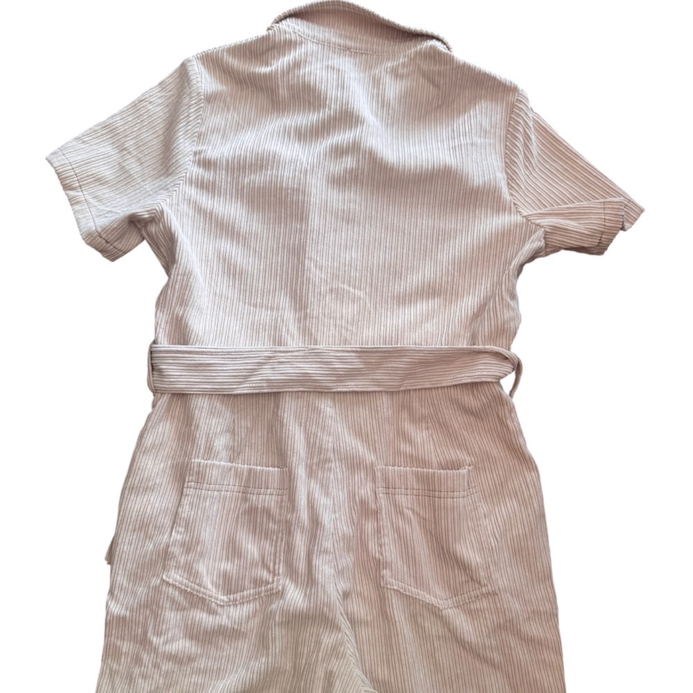Le Lis Cream Belted Corduroy Jumpsuit, New With Tags, Size Large, Fall Outfit - Picture 11 of 11